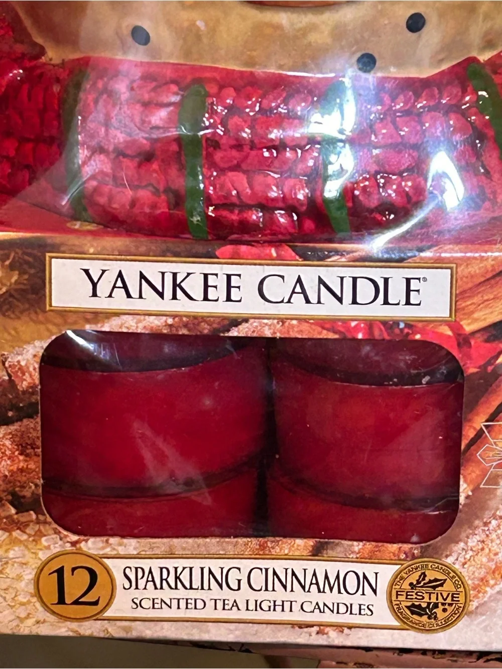 New Yankee Candle Snowman Luminary Gift Set 12 Sparkling Cinnamon Tea Lights